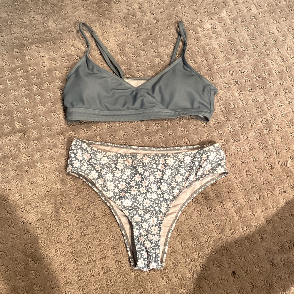 Green Flower Bikini